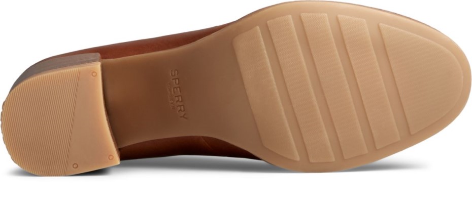 Mocasines De Cuero Con Tacón Penny Seaport Tostado Sperry