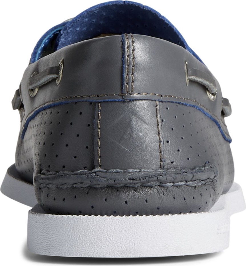 Náutico Perforado Con 2 Ojales Original Auténtico De Sperry Gris