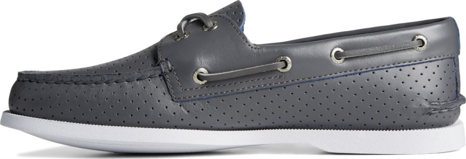 Náutico Perforado Con 2 Ojales Original Auténtico De Sperry Gris