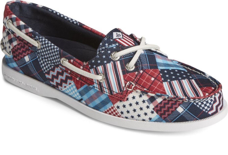 Sperry Auténtico Original Americana Madras Náutico De 2 Ojales Multi