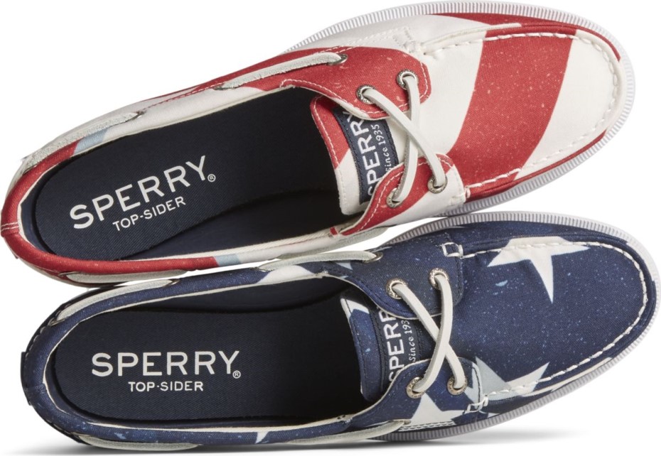 Sperry Auténtico Original Americana Stars & Stripes 2-eye Náutico Rojo Blanco Azul