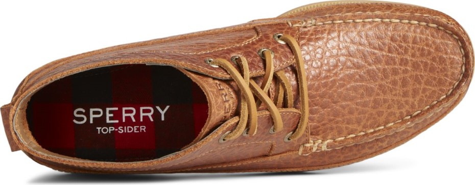 Sperry Auténtico Original Barco De Cuero Caído Chukka Tan