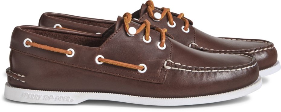 Náutico De Piel Con 3 Ojales Original Auténtico Sperry Cloud Marrón Clásico