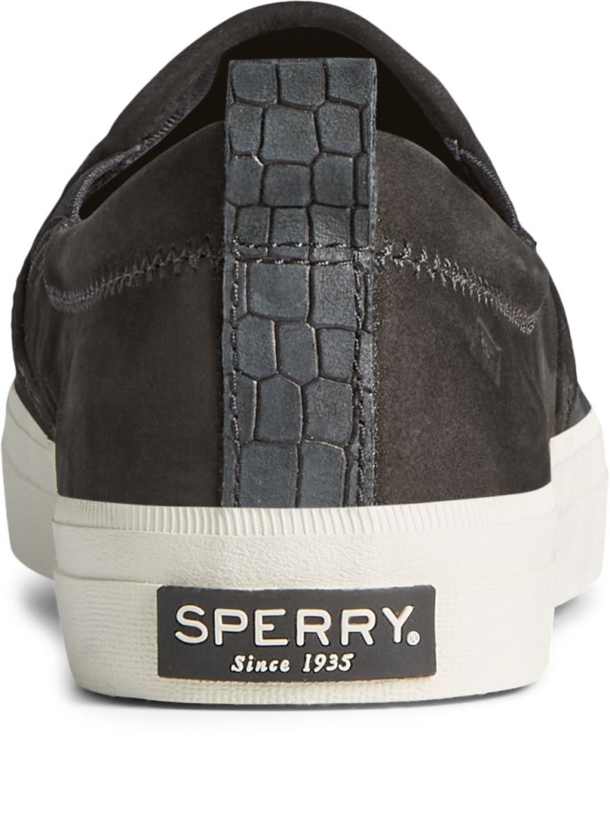 Sperry Crest Twin Gore Plushwave Piel De Serpiente Sin Cordones En La Zapatilla De Deporte Negro