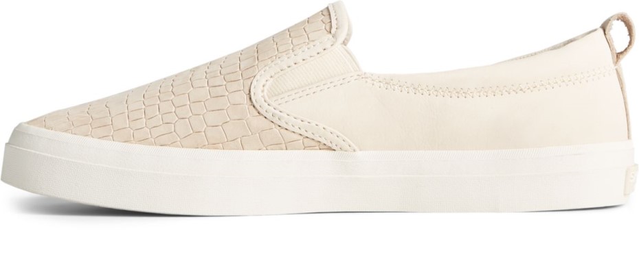 Sperry Crest Twin Gore Plushwave Piel De Serpiente Sin Cordones En La Zapatilla De Deporte Marfil