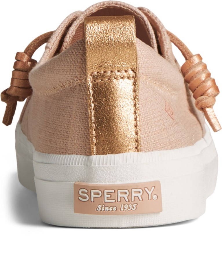 Sperry Crest Vibe Sparkle Crosshatch Zapatillas De Deporte De Lino Rosas