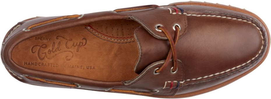 Copa De Oro Sperry Hecha A Mano En Maine Zapato Náutico Original Auténtico Marrón