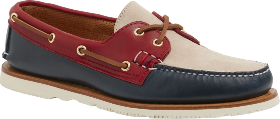 Copa De Oro Sperry Hecha A Mano En Maine, Auténtico Y Original Zapato Náutico Tritono Azul Marino Rojo Marfil