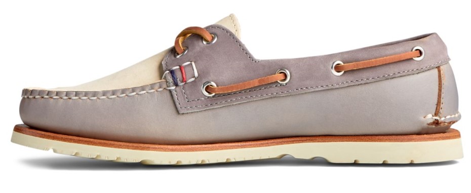 Copa De Oro Sperry Hecha A Mano En Maine Zapato Náutico Gris Tritono