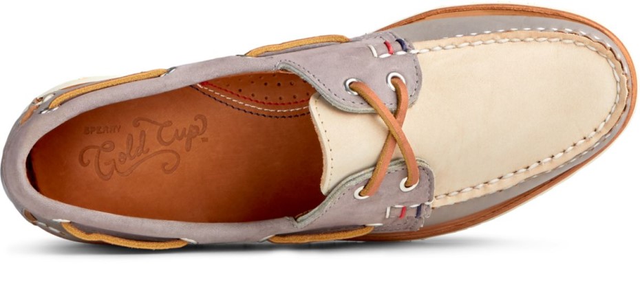 Copa De Oro Sperry Hecha A Mano En Maine Zapato Náutico Gris Tritono