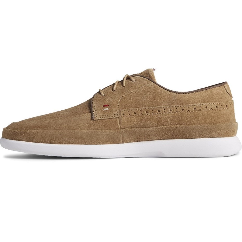 Sperry Hombre Oro Cabo Plushwave Encaje Zapatos Bronceado
