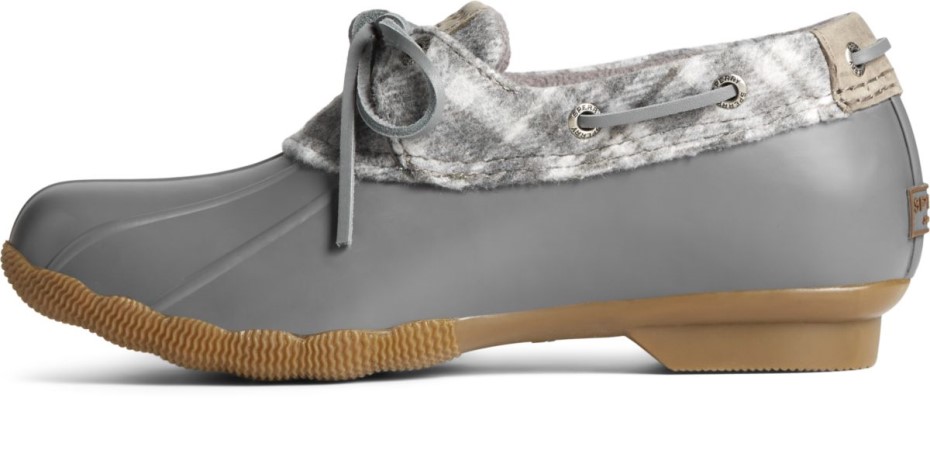 Bota De Pato De Lana A Cuadros Con 1 Ojo De Agua Salada Sperry Gris