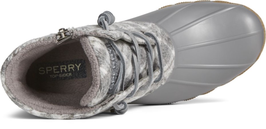 Bota De Pato De Lana A Cuadros De Agua Salada Sperry Gris