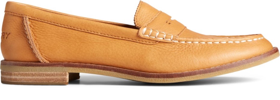Sperry Seaport Penny Mocasín De Cuero Tostado