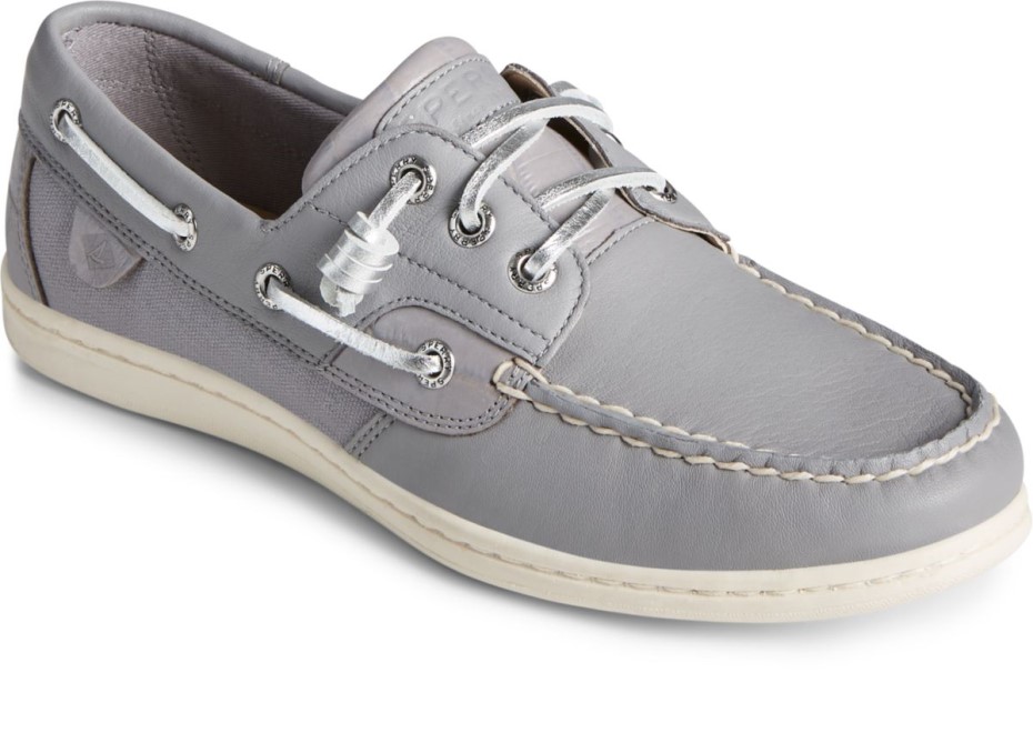 Náutico De Piel De Cocodrilo Con Pez Cantor Sperry Gris