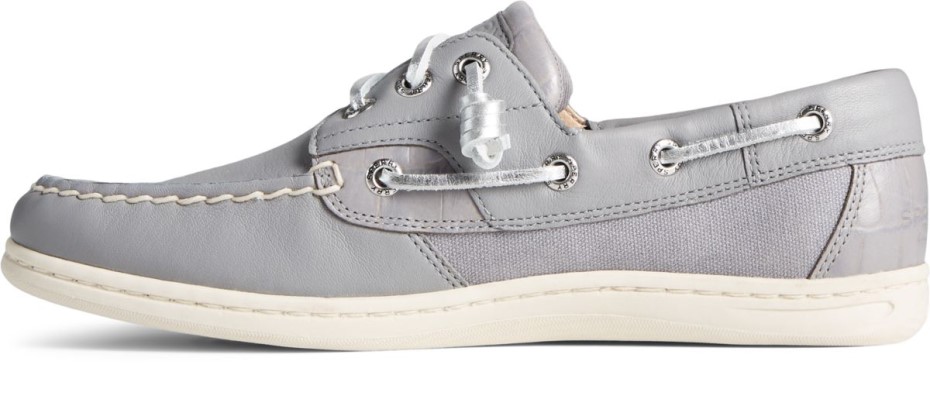 Náutico De Piel De Cocodrilo Con Pez Cantor Sperry Gris