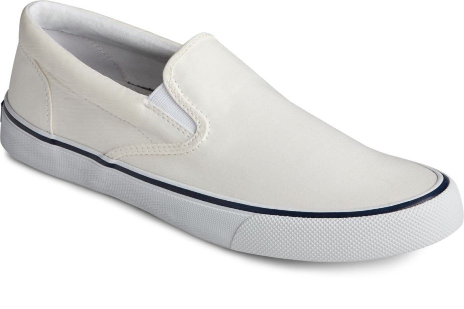 Sperry Striper Ii Sin Cordones En La Zapatilla De Deporte Blanco