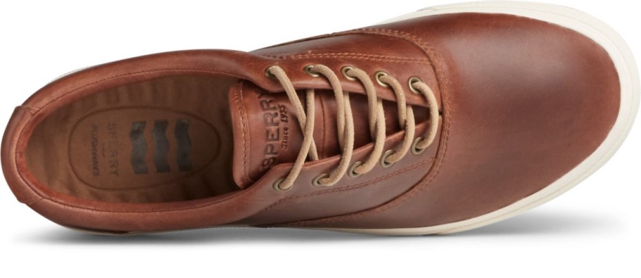 Zapatillas Sperry Striper Plushwave Cvo De Piel Tostado Oscuro