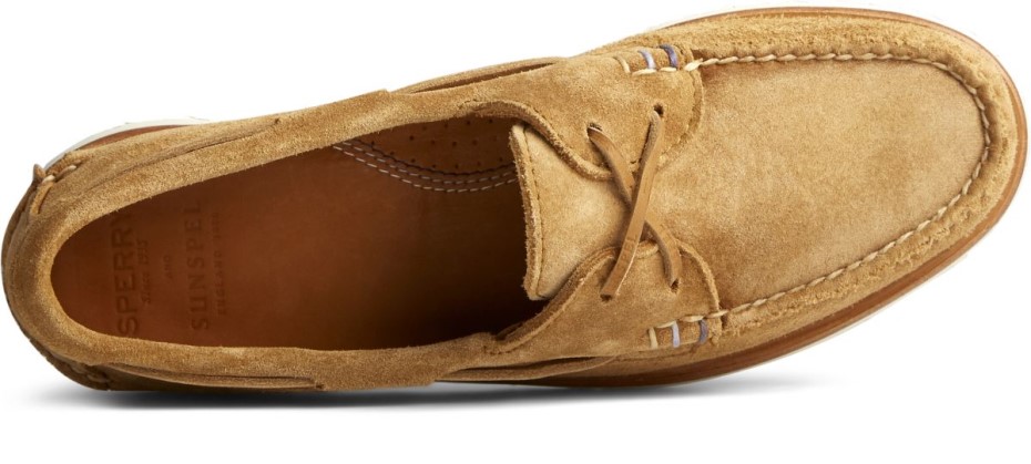 Sperry Sunspel X Sperry Auténticos Y Originales Zapatos Náuticos De Ante Con 2 Ojales Tostado