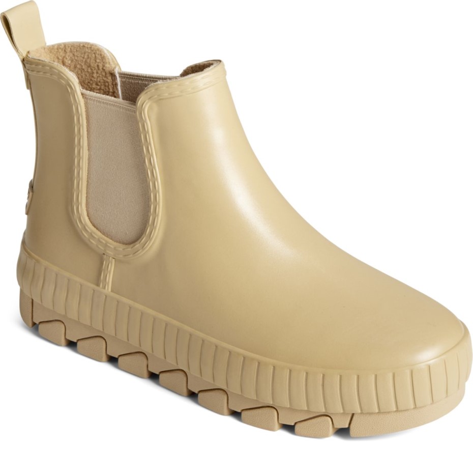 Bota De Lluvia De Caucho Perlado Chelsea Sperry Torrent Caqui