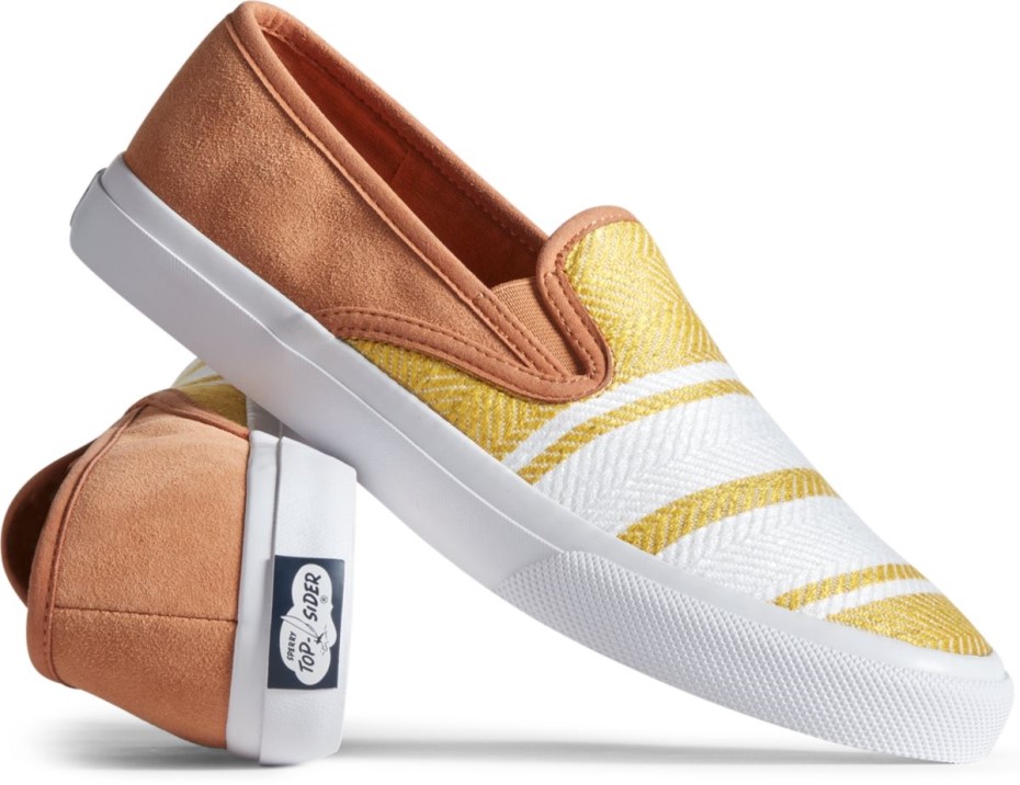 Zapatillas Sin Cordones De Lino Unisex Sperry Color Canela