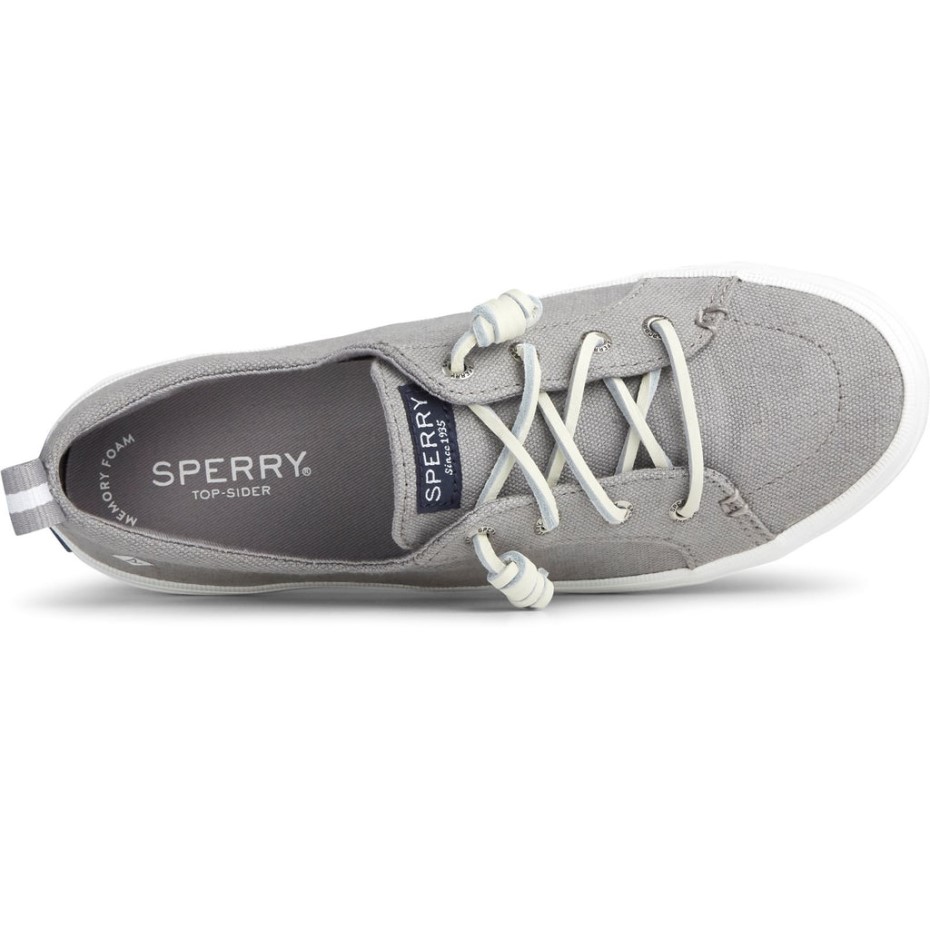 Sperry Crest Vibe - Zapato De Lino Para Mujer, Color Gris