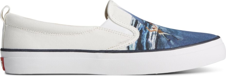 Sperry X Mandíbulas Crest Twin Gore Poster Slip On Sneakers Blanco Sperry