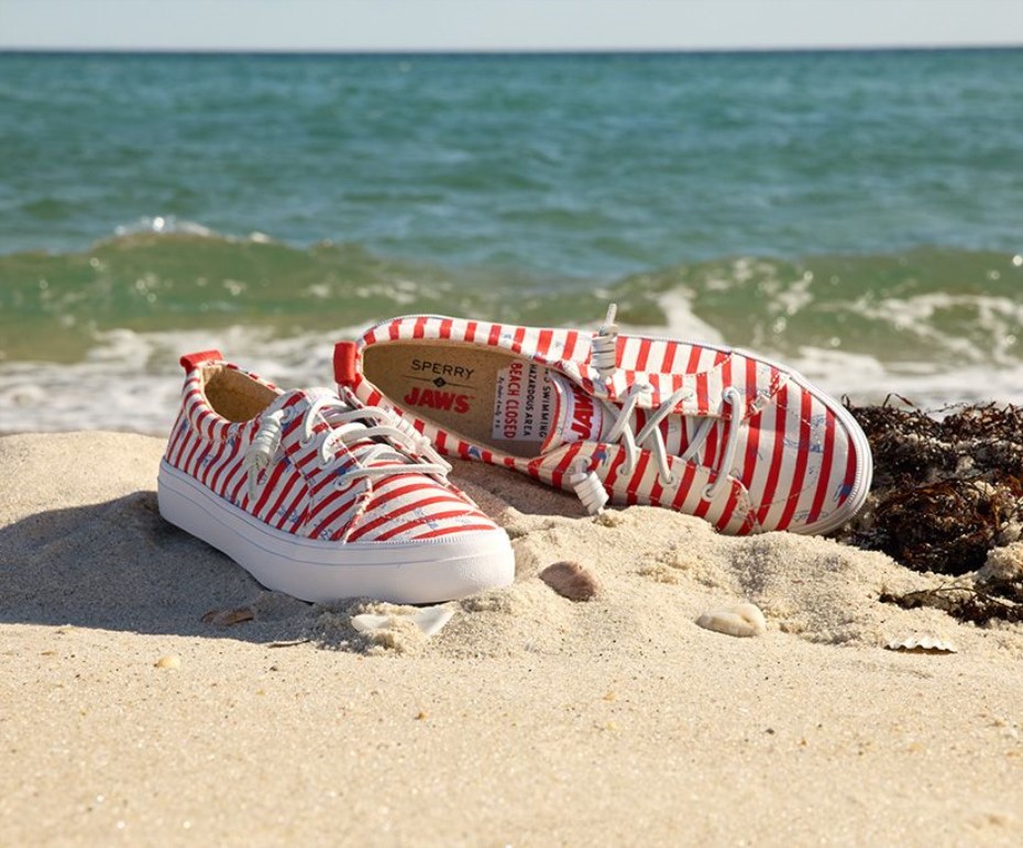 Sperry X Mandíbulas Crest Vibe Raya Zapatilla De Deporte Rojo Sperry