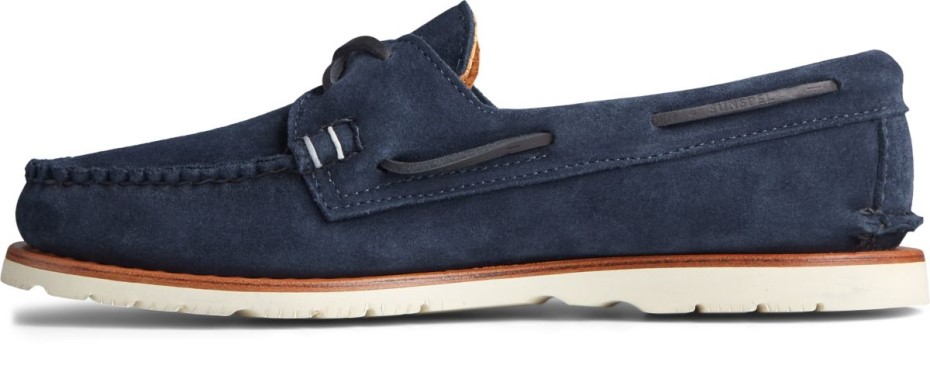 Sunspel X Sperry Auténtico Original Náutico De Ante Con 2 Ojales Azul Marino Sperry