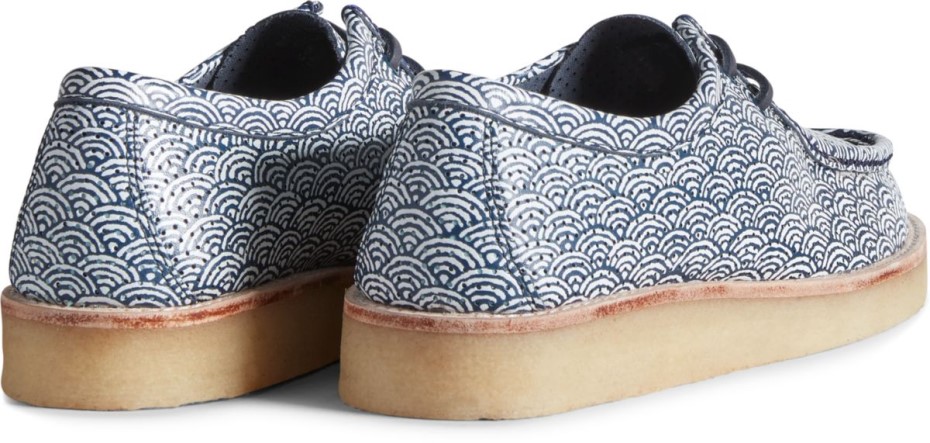 Estampado De Olas Del Capitán De La Nube Unisex Oxford Sperry Azul Marino