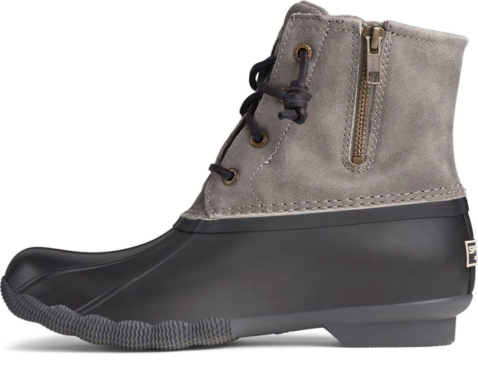 Bota De Caña Media Saltwater Core Para Mujer Negro Gris Sperry
