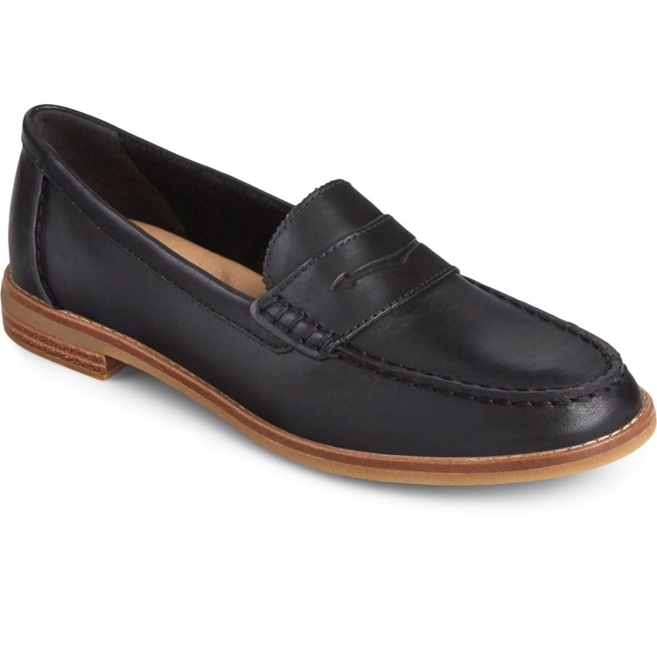 Mocasines Mujer Seaport Penny Negro Sperry