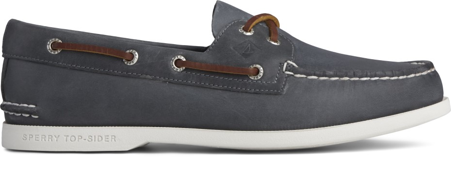 Sperry Azul Marino Con 2 Ojales Originales Auténticos Para Hombre