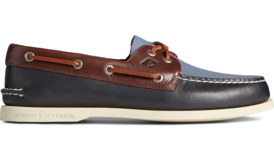 Sperry Hombre Original Auténtico Tritono Marrón Con 2 Ojales