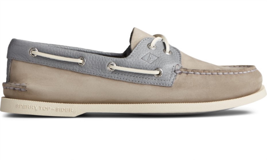 Sperry - Náutico De 2 Ojales Para Hombre, Auténtico Y Original, Color Gris