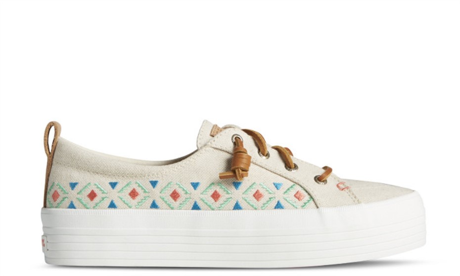 Sperry Crest Vibe - Zapatillas De Deporte Para Mujer Con Plataforma Bordada, Color Tostado